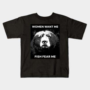 Women want me Fish fear me Kids T-Shirt